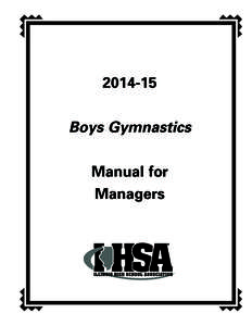 Boys Gymnastics Manual for Managers  Boys Gymnastics