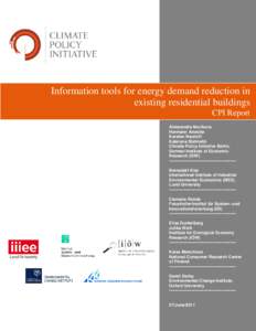 Information tools for energy demand reduction inexisting residential buildings