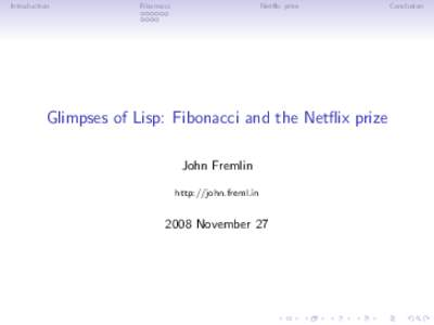 Introduction  Fibonacci Netflix prize