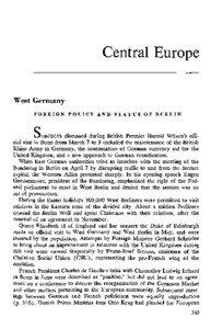 Central Europe West Germany FOREIGN POLICY AND STATUS OF BERLIN