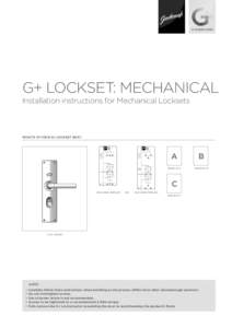 G+ ACCESS SYSTEM  G+ LOCKSET: MECHANICAL Installation instructions for Mechanical Locksets  FOLD HERE
