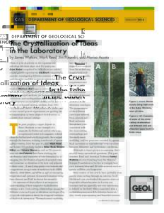 DEPARTMENT OF GEOLOGICAL SCIENCES  The Crystallization of Ideas in the Laboratory  A