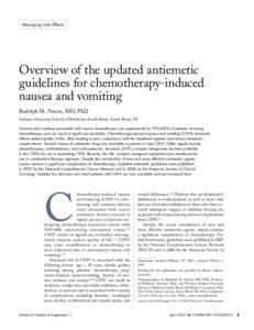 Overview of the updated antiemetic guidelines for chemotherapy-induced nausea and vomiting