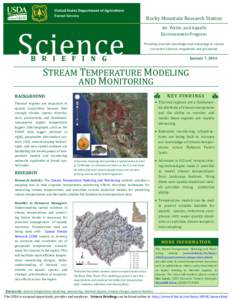 Stream Temperature Modeling and Monitoring - Science Briefing