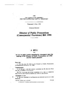 1990 THE LEGISLATIVE ASSEMBLY FOR THE AUSTRALIAN CAPITAL TERRITORY Presented, 31 May[removed]Attorney-General)