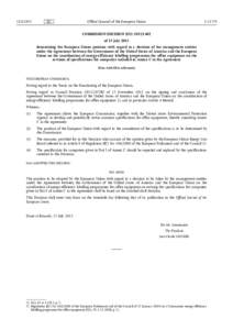 COMMISSION  DECISION  (EU  -  of  15  Julydetermining  the  European  Union  position  with  regard  to  a  decision  of  the  management  entities  under  the  Agreement  between  the  Governmen