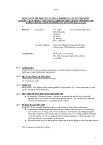 -MINUTES OF THE MEETING OF THE ALLOTMENTS AND ENVIRONMENT COMMITTEE OF TRING TOWN COUNCIL HELD IN THE COUNCIL CHAMBER, THE MARKET HOUSE, TRING ON MONDAY 9th JANUARY 2012 AT 8 p.m.