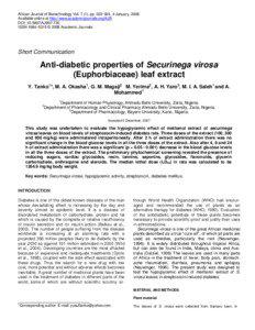 African Journal of Biotechnology Vol. 7 (1), pp[removed], 4 January, 2008 Available online at http://www.academicjournals.org/AJB DOI: [removed]AJB07.730