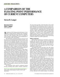 SCIENTIFIC PROGRAMMING  A COMPARISON OF THE FLOATING-POINT PERFORMANCE OF CURRENT COMPUTERS Steven H. Langer