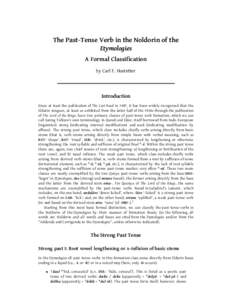 The Past-Tense Verb in the Noldorin of the Etymologies A Formal Classification by Carl F. Hostetter  Introduction