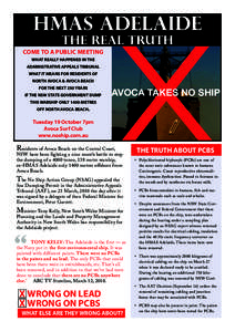 HMAS ADELAIDE THE REAL TRUTH COME TO A PUBLIC MEETING WHAT REALLY HAPPENED IN THE ADMINISTRATIVE APPEALS TRIBUNAL