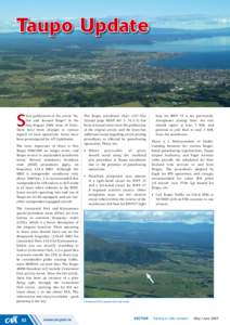 Taupo Update  S ince publication of the article “In, Out and Around Taupo” in the