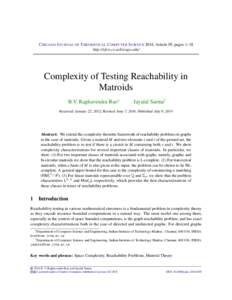 Complexity of Testing Reachability in Matroids