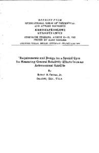 R E P R I N T FROM. INTERNATIONAL UNION OF THEORETICAL AND APPLIED MECHANICS KREISELPROBLEME GYRODYNAMICS