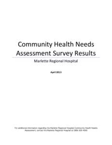 Community Health Needs Assessment Survey Results