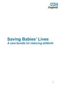 Saving Babies’ Lives A care bundle for reducing stillbirth 1  NHS England INFORMATION READER BOX