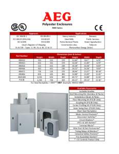 Polyester Enclosures ARIA Series Approvals IECENIECIP65/66)