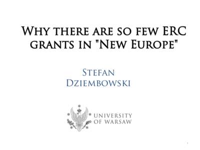 Why there are so few ERC grants in 