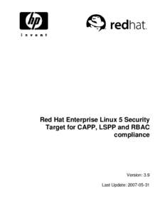 Red Hat Enterprise Linux 5 Security Target for CAPP, LSPP and RBAC compliance