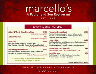 marcello’s A Father and Son Restaurant ®  E S T