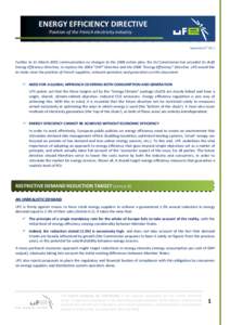 ENERGY EFFICIENCY DIRECTIVE  Position of the French electricity industry       th