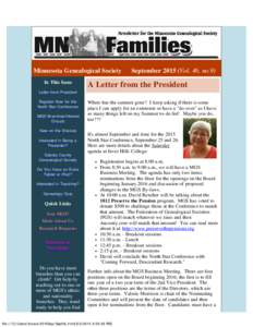        Minnesota Genealogical Society      SeptemberVol. 46, no.9)