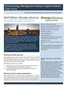 BHP Billiton Worsley Alumina: Implementing multi-variable control systems to improve energy management and productivity