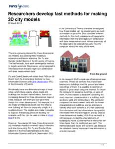 Researchers develop fast methods for making 3D city models