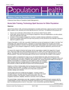 Volume 1, Issue 8  November 2014 Making a Case for Population Health A Selected Case Study in Population Health Management…