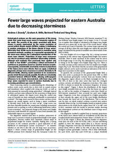 Fewer large waves projected for eastern Australia due to decreasing storminess