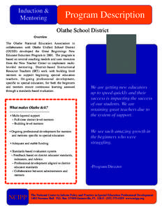Induction & Mentoring Program Description Olathe School District