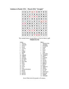 Solution to Puzzle #154 —March 2014 