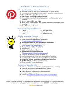 Introduction to Pinterest for Business What You Should Know About Pinterest    