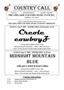 Adelaide Country Music Club Country Call Aug-Sept Issue Vol 18.4