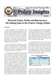 Electoral System, Parties and Bureaucracy: The Missing Links in the Charter Change Debate - September 2006