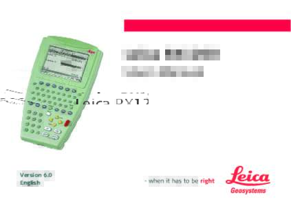 Leica RX1200 User Manual Version 6.0 English