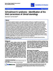 SchmahmannŁs syndrome - identification of the third cornerstone of clinical ataxiology