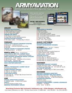 2015 Editorial Calendar Special Focus Topics FREE DIGITAL EDITION (with clickable ads) for all  PRINT ADVERTISING