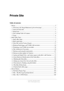 Private Site Table of contents 1 2