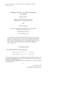 Hadamard Products of Stable Polynomials Are Stable