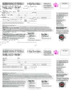2014 RUNNING OF THE BULLS ENTRY FORM - 2 ON PAGE