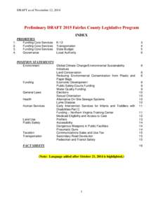Draft 2015 Fairfax County Legislative Program