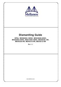 Dismantling Guide OPNs: MIS5600Q-10DNC, MIS5300Q-6DNC, MIS5200Q-4DNC, MIS5100Q-3DNC, MSX6536-10R, MSX6536-NR, MSX6518-NR, MSX6512-NR Rev 1.1