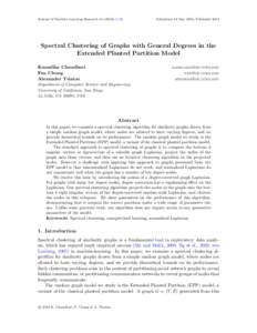 Journal of Machine Learning Research vol–23  Submitted 24 May 2012; Published 2012 Spectral Clustering of Graphs with General Degrees in the Extended Planted Partition Model