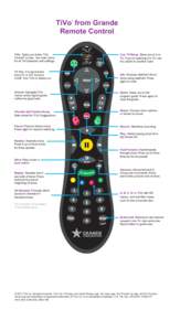 TiVo from Grande Remote Control ® TiVo. Takes you to the TiVo Central® screen, the main menu