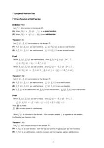 7 Completed Riemann Zeta 7.1 Even Function & Odd Function DefinitionLet  (1)