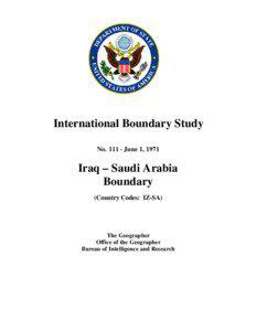 IBS No[removed]Iraq (IZ) & Saudi Arabia (SA) 1971