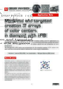 Application Note  Maskless and targeted creation of arrays of color centers in diamond with i-FIB