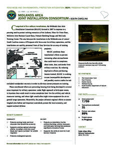 READINESS AND ENVIRONMENTAL PROTECTION INTEGRATION [REPI] PROGRAM PROJECT FACT SHEET U.S. ARMY - U.S. AIR FORCE : MIDLANDS AREA JOINT INSTALLATION CONSORTIUM : SOUTH CAROLINA