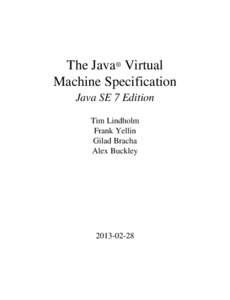 The Java® Virtual Machine Specification